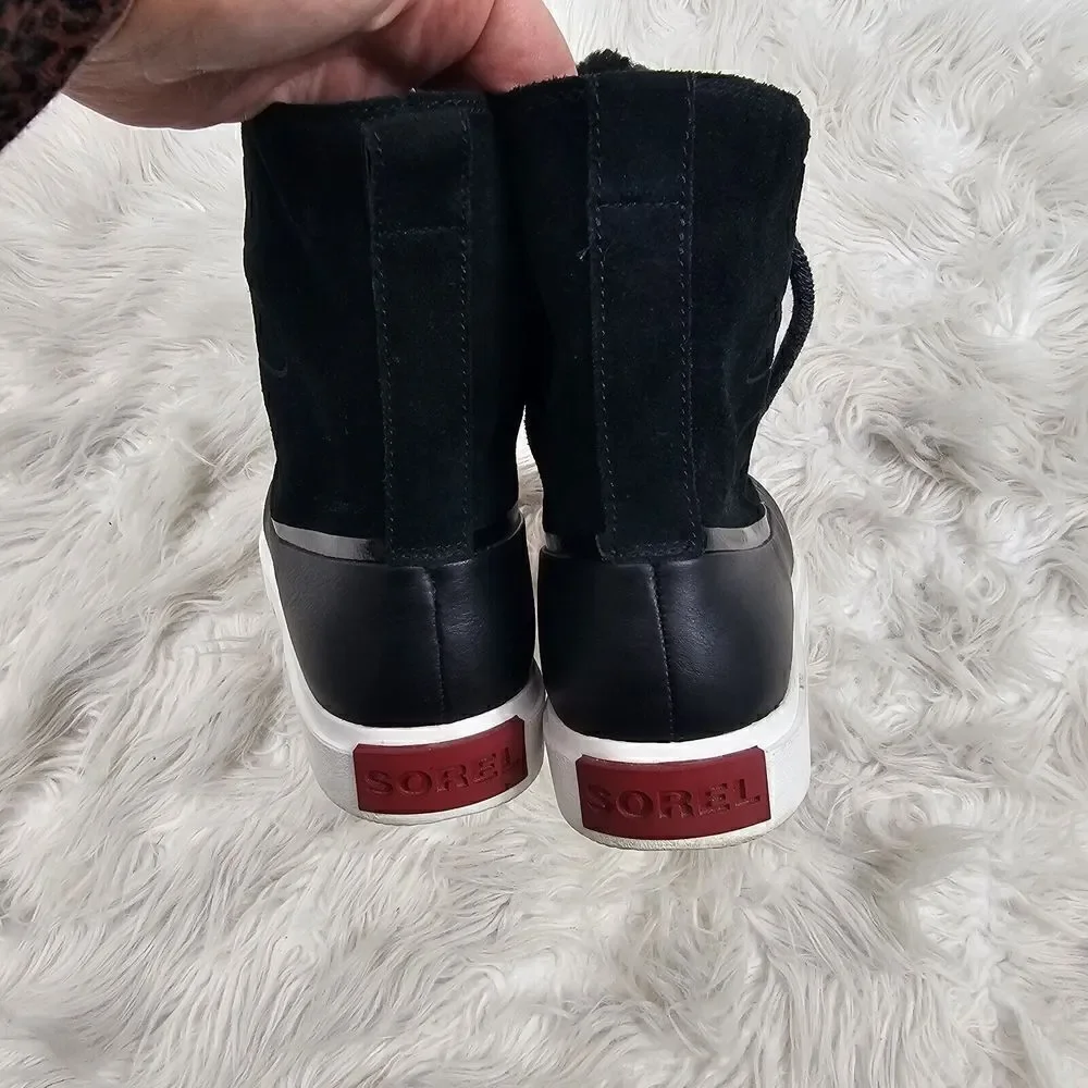Sorel Women’s Joan of Arctic Next Lite Black/ Sea Salt Waterproof Boots Size 8